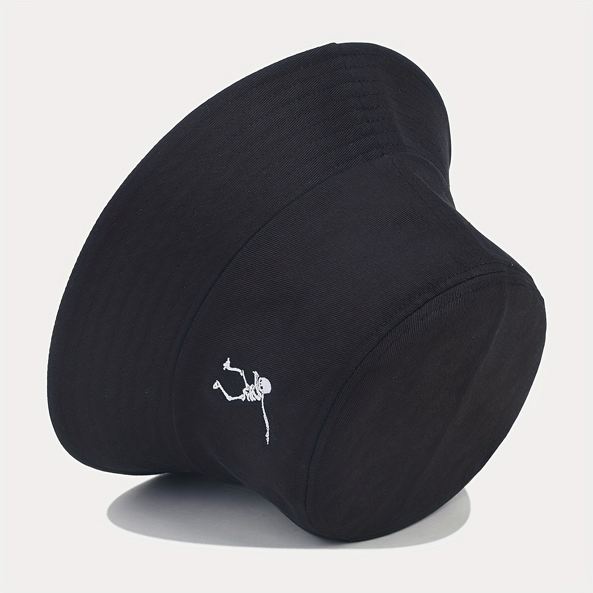 Punk Style Skull Skeleton Embroidered Street Dance Bucket Hat