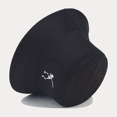 Punk Style Skull Skeleton Embroidered Street Dance Bucket Hat