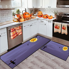 2pcs Halloween Kitchen Carpet & Cushion Set Anti-Fouling Non-Slip Washable Mat
