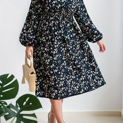 Ditsy Floral Lantern Sleeve Maxi Dress