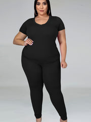 Short Sleeve T shirt & Pants Set Women's Casual Outfits