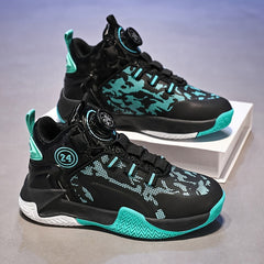 Boy's High Top Basketball Shoes Comfy Non Slip Casual Sneakers