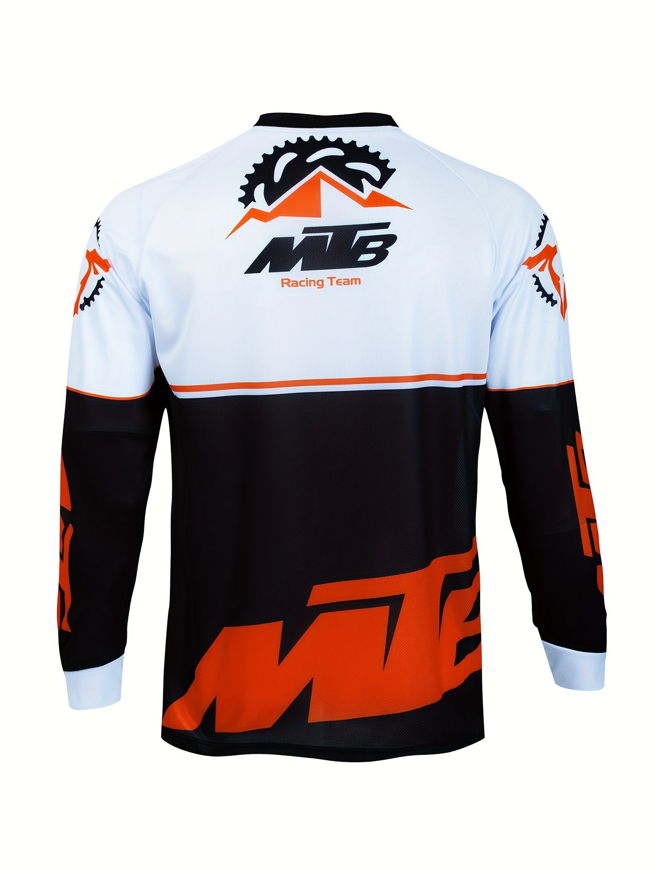 Men's Rider Pattern Cycling Jersey Moisture Wicking Long Sleeve Shirt