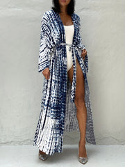 Tie Dye Long Sleeve Maxi Cover Up