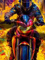 Motorcycle Rider Print Boy's Casual Short Sleeve T-shirt