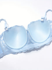 Floral Balconette Bra Lace Push-Up Lingerie