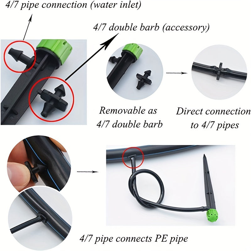 Adjustable Dripper Ground Plug 8 Hole Spray Head Gardening Watering Irrigation