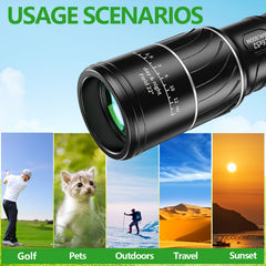 16x52 Monocular Dual Focus Optics Zoom Telescope For Birds Watching Wildlife