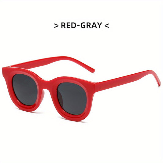 Wrap Around Sunglasses For Women Men Block Cat Eye Vintage Minimalist Horned Rim