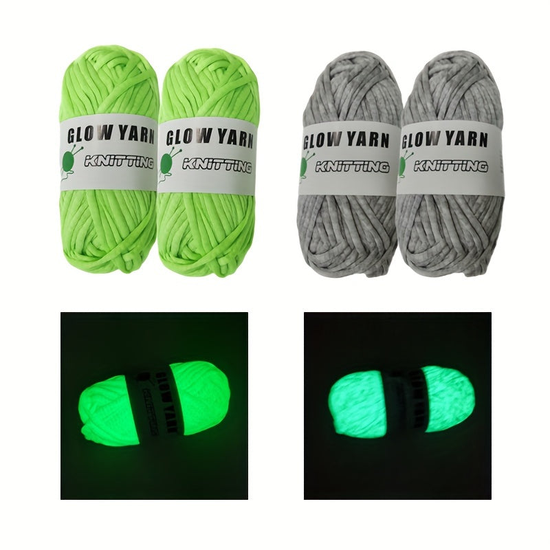 Luminous Knitting Crochet Yarn Set 45m - DIY Scarves Blankets Hats Clothes