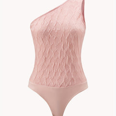 One Shoulder Slim Bodysuit Sexy Sleeveless Bodysuit
