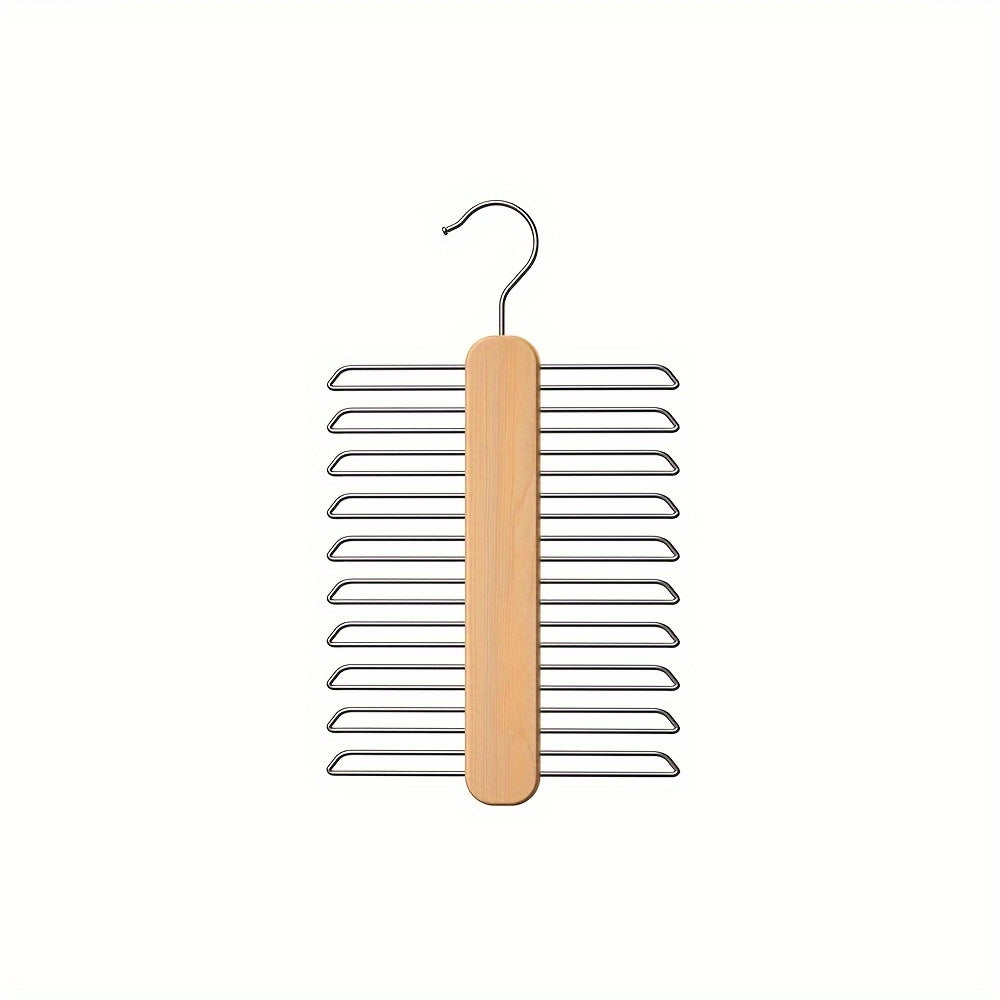Non-Slip Wooden Ties Hanger Belts Rack Organizer