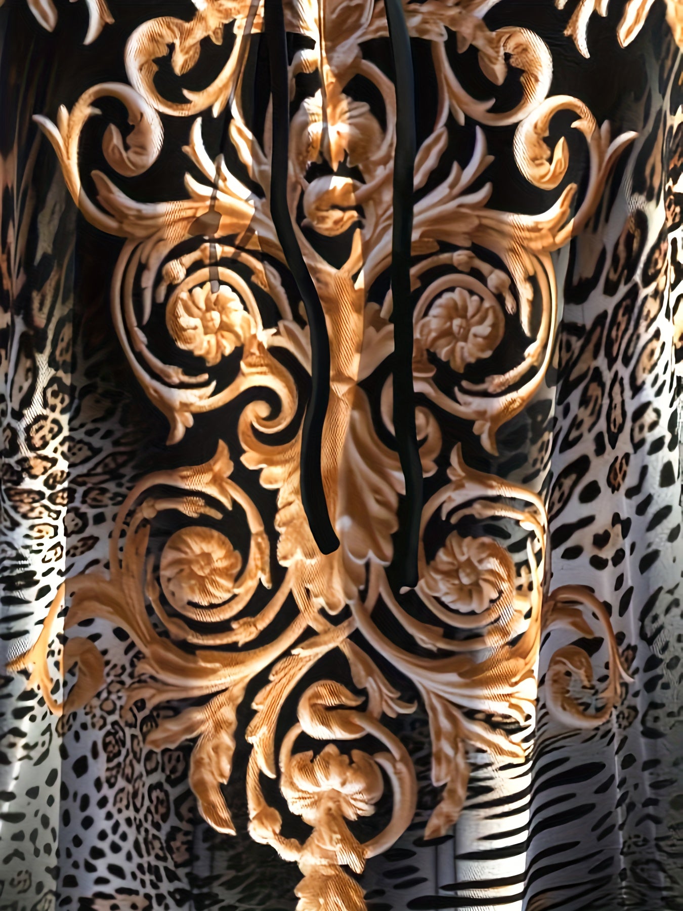 Modest Tankini Set Animal Print Tie Front Cami Top & Shorts
