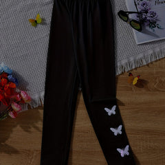 Butterfly Girls Casual Legging Pants High Waist For Dance Yoga Outfit