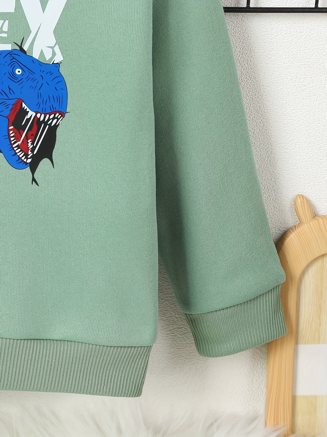 T REX Print Kid's Thermal Sweatshirt Long Sleeve Top