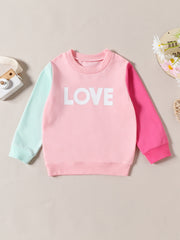 Girls SISSY Print Sweatshirt Block Crew Neck Pullover
