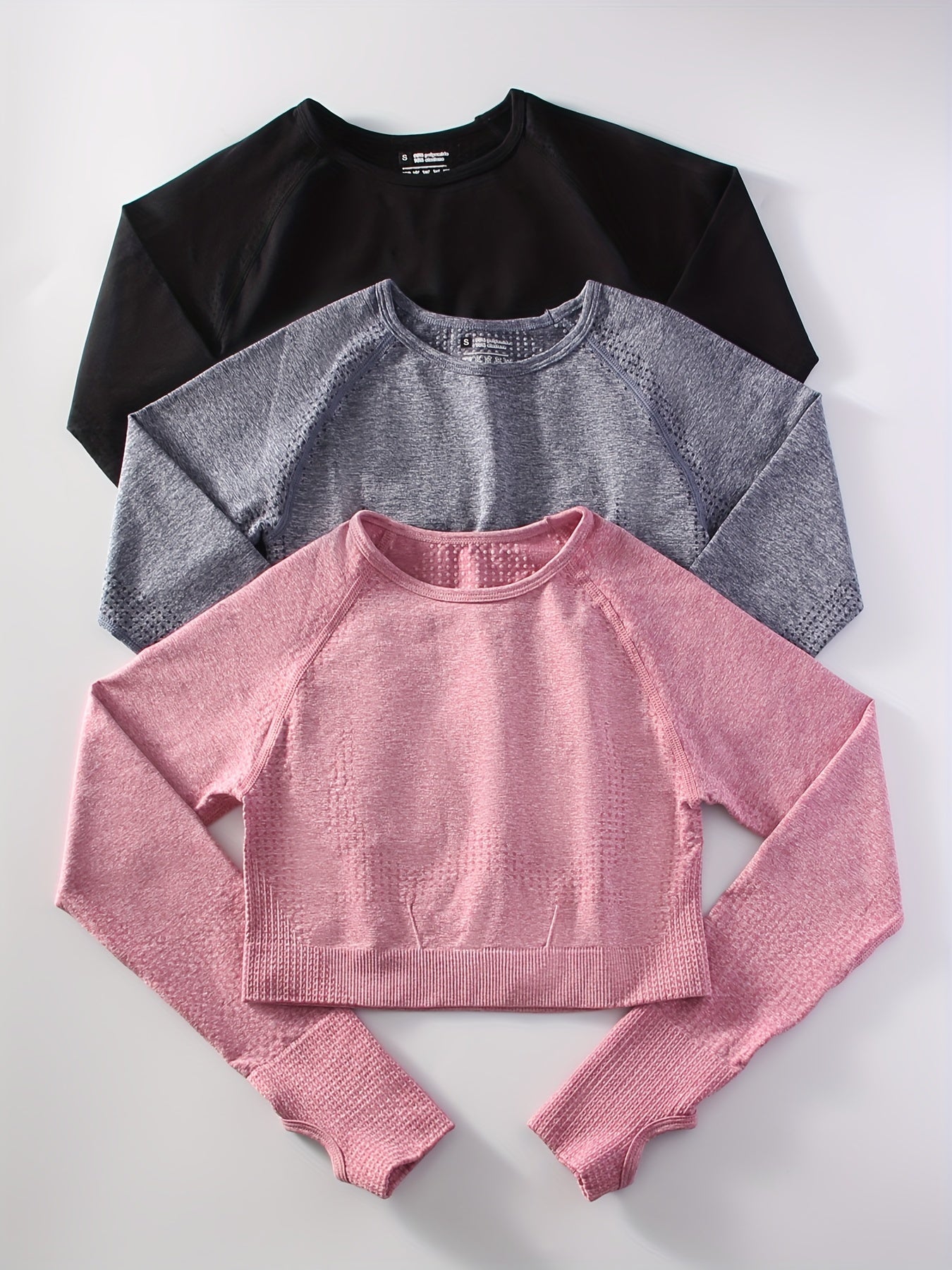 3pcs Long Sleeved Sports Top Running Yoga Top Women's Tops