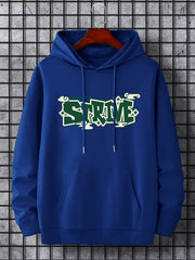Men's Strive Print Hoodie Casual Drawstring Hooded Sweatshirt