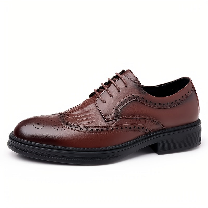 Men Brogue Carved Derby Shoes Wingtip Oxfords Formal Shoes