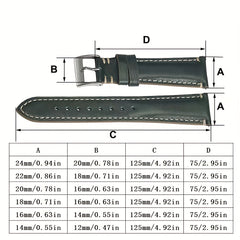 Cowhide Leather Strap Quick Release Watch Chain 20 22 24mm
