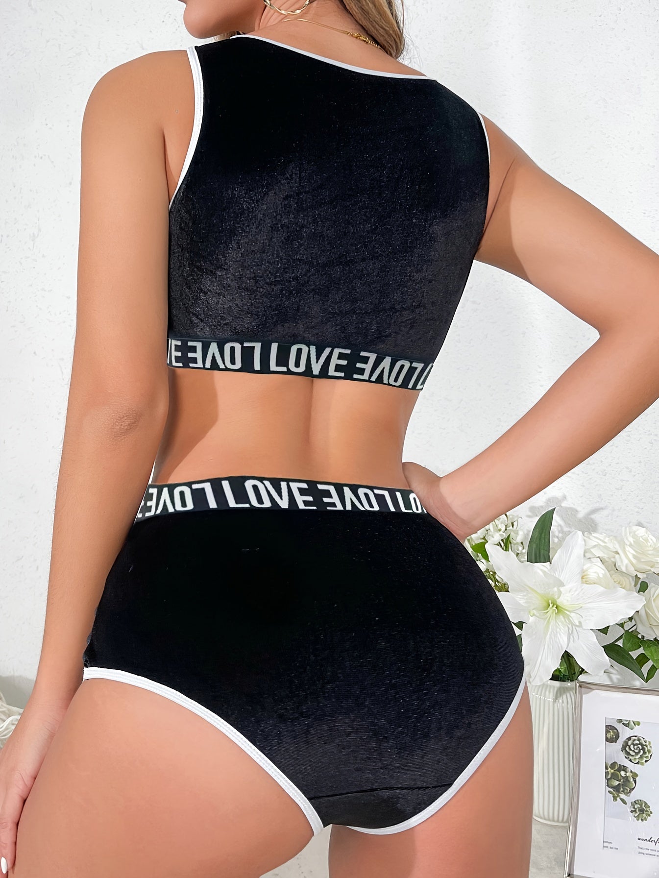 Letter Print Bra & Panties Set