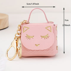 Kitten Coin Purse Keychain For Girls