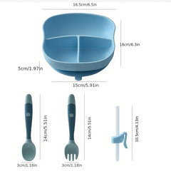Children's Silicone Dinner Plate with Suction Cup