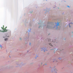 Christmas Snowflake Fabric Halloween Cloak Tablecloth Princess Skirt DIY