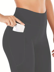 3pk Women's Flare Leggings w/ Pockets High Waist Tummy Control Yoga Pants