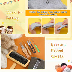41pcs Needle Felting Kit with Wool Carders and Pad