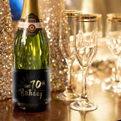 70th Birthday Bottle Labels - Self Adhesive Champagne & Wine Labels