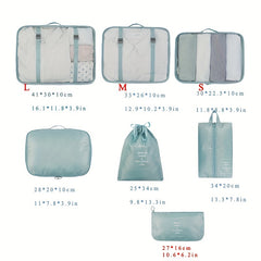7-Pc Travel Luggage Set Versatile Organizers Multifunctional Bags