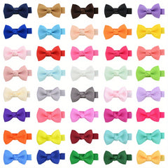 40pcs Solid Bowknot Hair Clip Decorative Accessories for Baby Girls