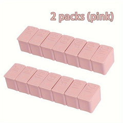 2 Pk Pink PPSU Pill Storage Box Travel Medicine Organizer
