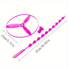 12pcs Hand Pushed Flying Saucer Toys Glow in the Dark & Neon Colors