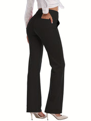 High Waist Flared Trousers Sports Fitness Yoga Running Trousers