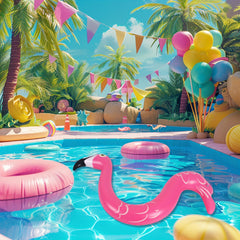 Kids PVC Pool Noodle Floaties with Animal Shaped Flamingo Snake Starfish