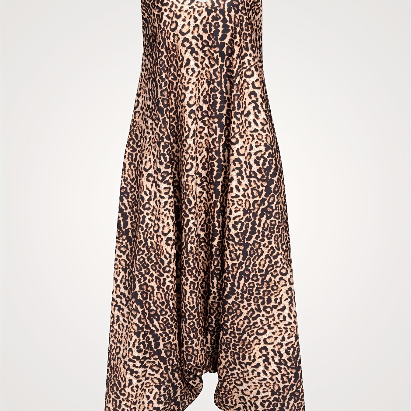 Leopard Print Cami Jumpsuit Sleeveless Boho Summer Style