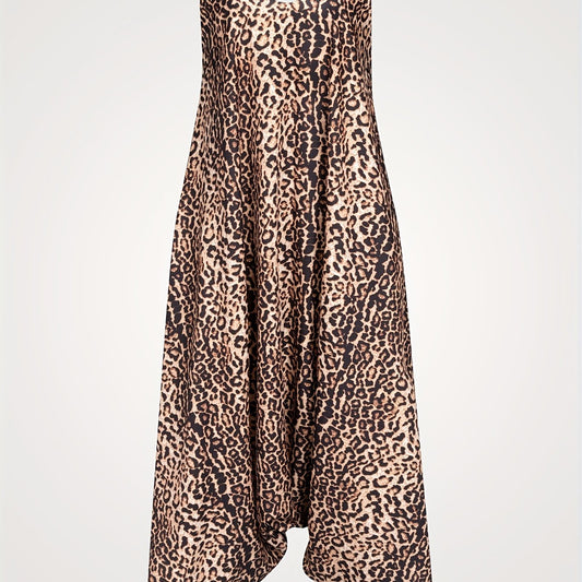 Leopard Print Cami Jumpsuit Sleeveless Boho Summer Style
