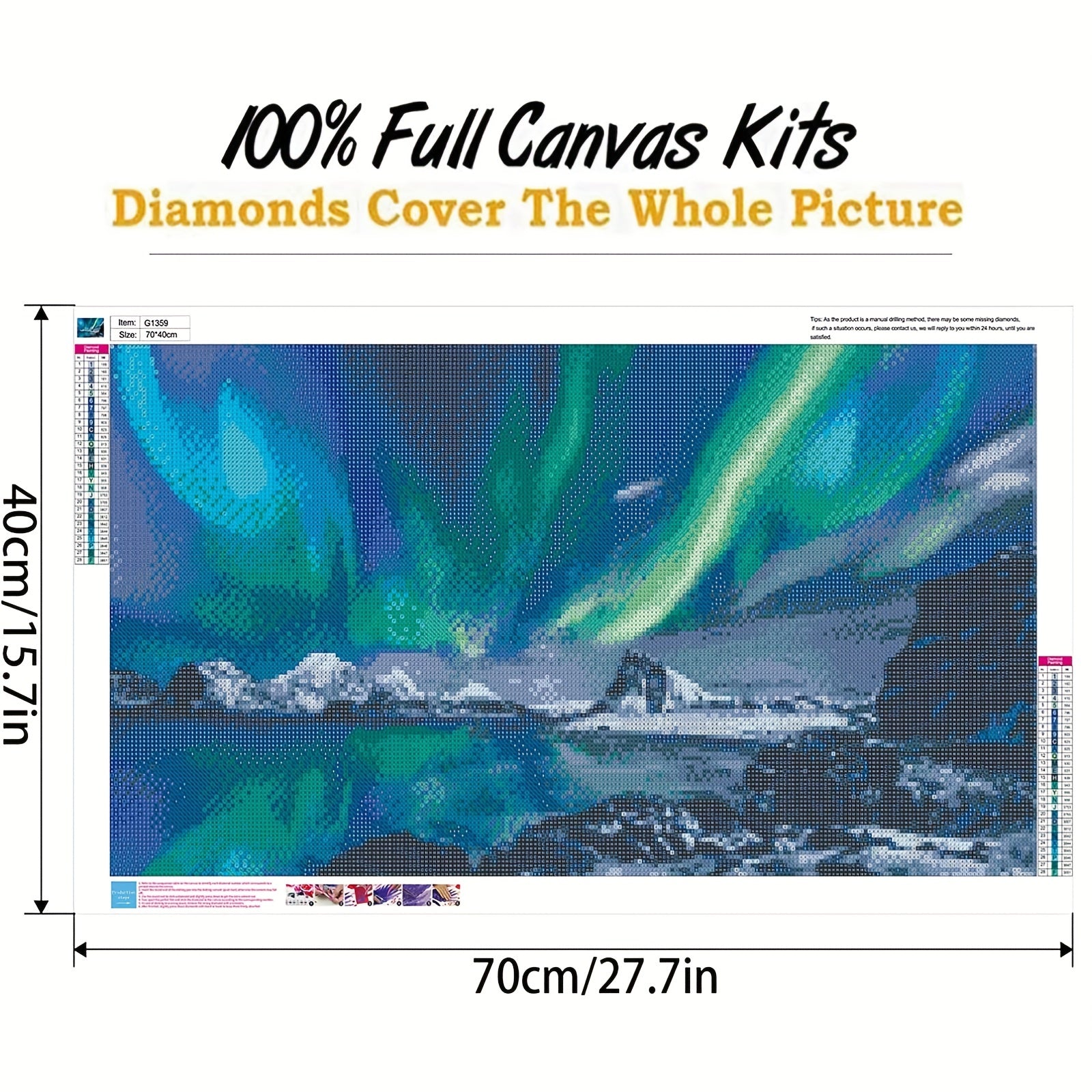 Full Diamonds Painting Set - Aurora Pattern - Wall Decoration & Gift