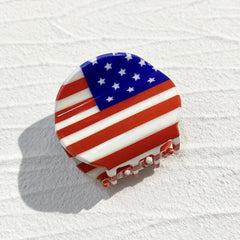 Patriotic Acrylic Hair Claw Clip American Flag Hair Grip Clip Women Independence