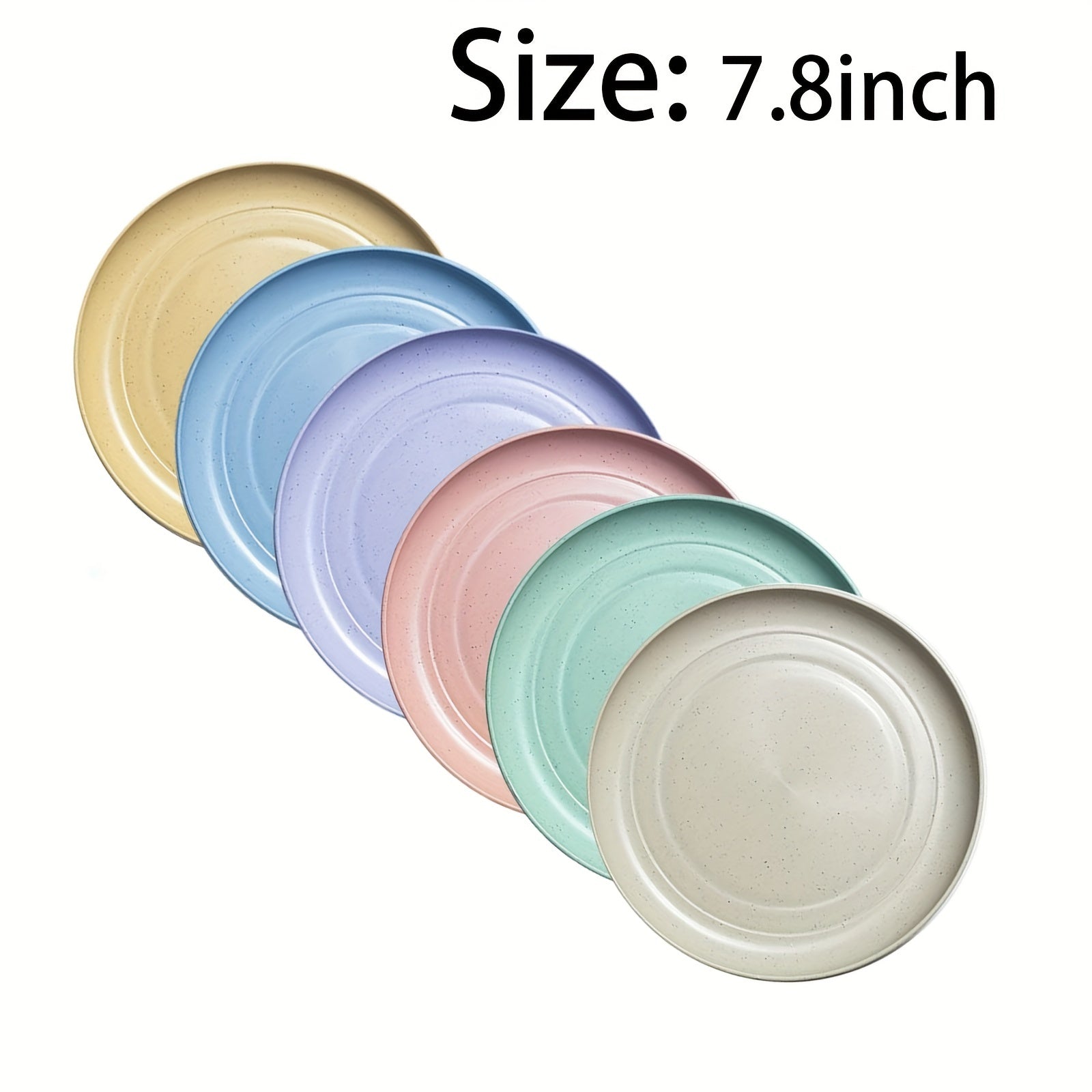 Set of 6 22cm Plastic Dinner Plates Reusable and Sturdy Unbreakable Dishes