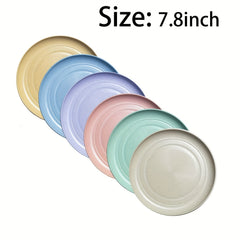 Set of 6 22cm Plastic Dinner Plates Reusable and Sturdy Unbreakable Dishes