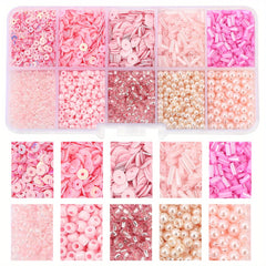 10 Grids Seed Bead Glitter Faux Pearl DIY Jewelry Material Pack