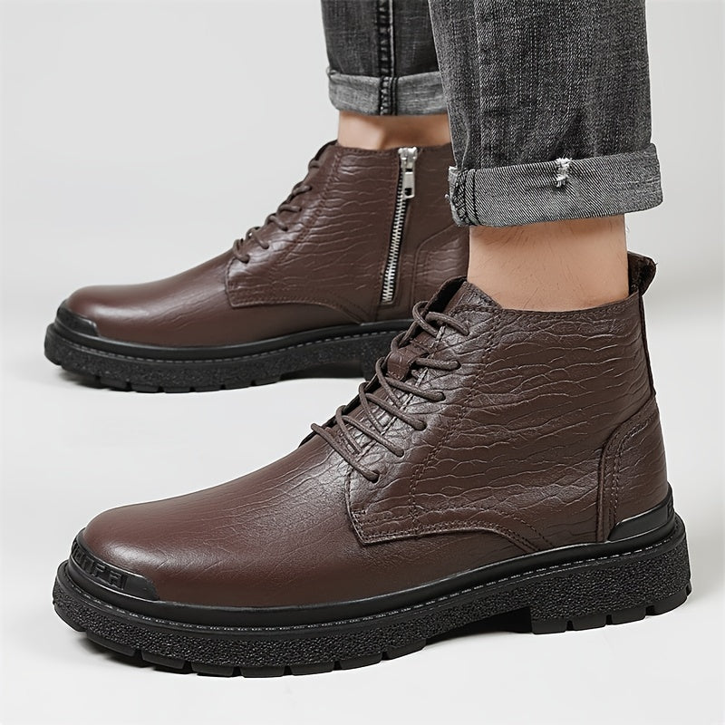 LAORENTOU Men's High Top Motorcycle Boots