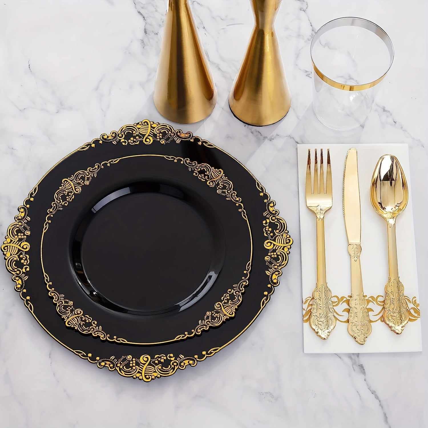175pcs Disposable Dinnerware Sets for Halloween Party Decor