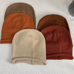 Solid Knitted Hat Ear Protection Warm Hat For Running Cycling