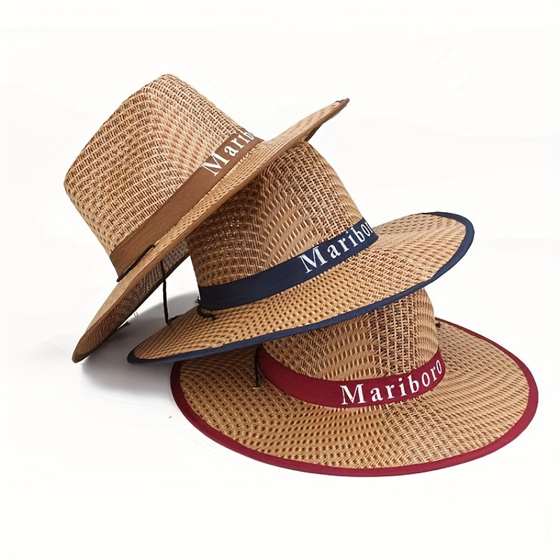 Men's Western Cowboy Hat Sun Visor Straw Hat Fishing Hat