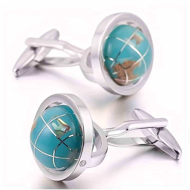 Men's Earth Cufflinks Clothing Buttons