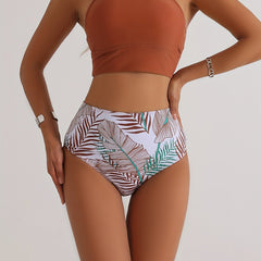 Leaf Print High Waist Bikini Sets Beach Bathing Suit